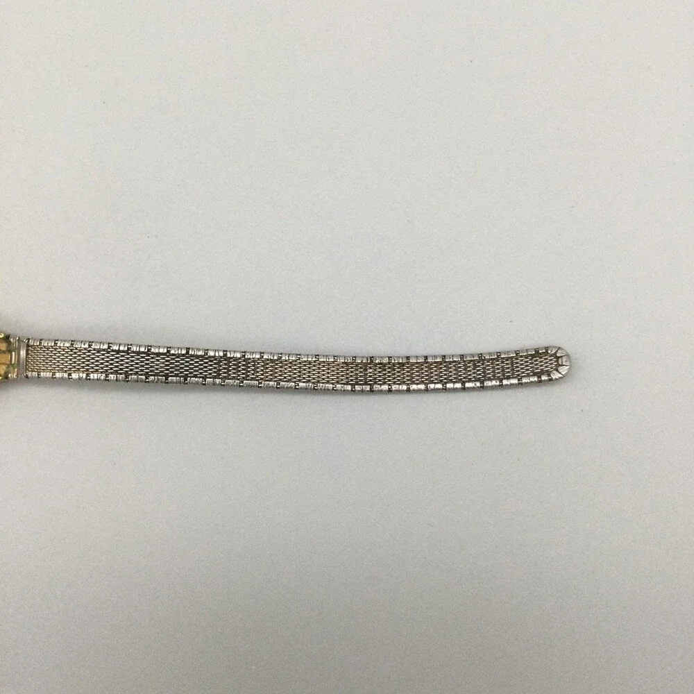 Vintage Timex Womens Watch 18mm Gold Dial Silver Tone Bracelet Manual Wind
